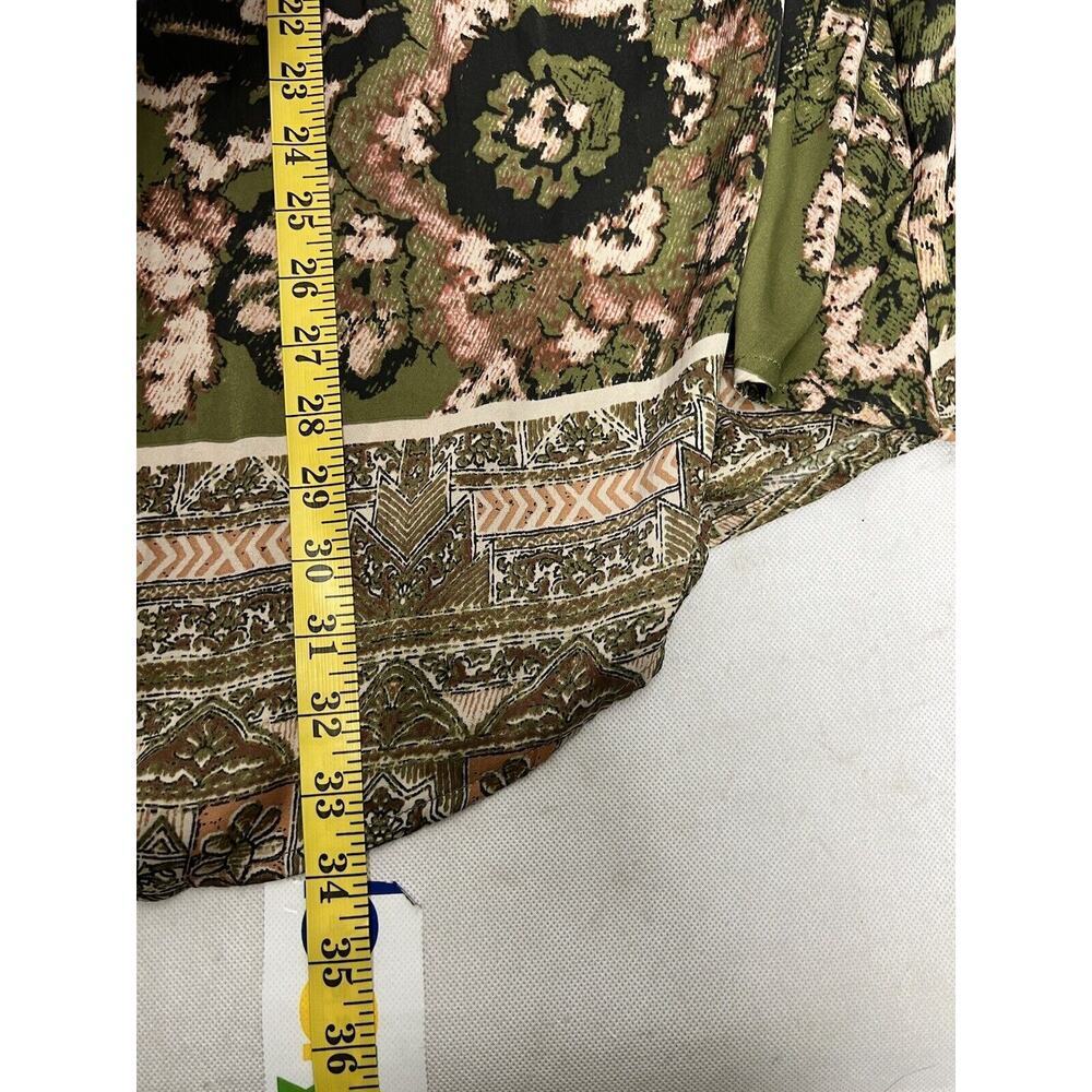 Free People Say You Love Me Mini Shirt Dress Long Sleeve Green Women's XS Boho - Picture 9 of 9